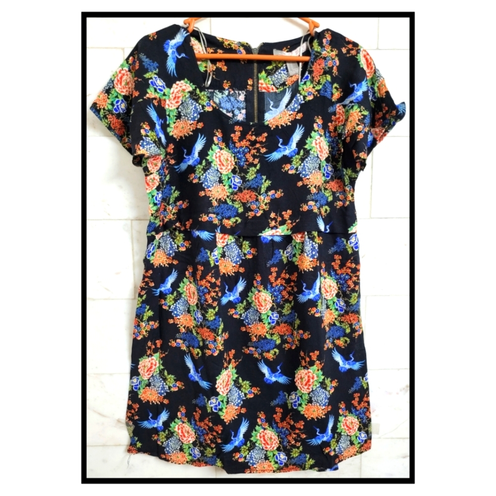 Bird Print Dress - Picture 1 of 9